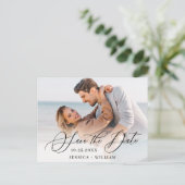 Eenvoudig Elegant Wedding sparen de Foto van de Da Briefkaart (Staand voorkant)