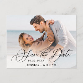 Eenvoudig Elegant Wedding sparen de Foto van de Da Briefkaart