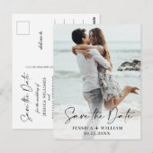 Eenvoudig Elegant Wedding sparen de Foto van de Da Briefkaart (Voorkant / Achterkant)