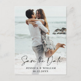 Eenvoudig Elegant Wedding sparen de Foto van de Da Briefkaart