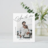 Eenvoudig Elegant Wedding sparen de Foto van de Da Briefkaart (Staand voorkant)