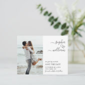Eenvoudig Elegant Wedding sparen de Foto van de Da Briefkaart (Staand voorkant)