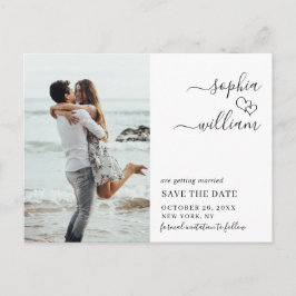 Eenvoudig Elegant Wedding sparen de Foto van de Da Briefkaart