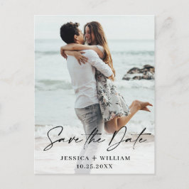 Eenvoudig Elegant Wedding sparen de Foto van de Da Briefkaart