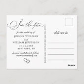 Eenvoudig Elegant Wedding sparen de Foto van de Da Briefkaart (Achterkant)