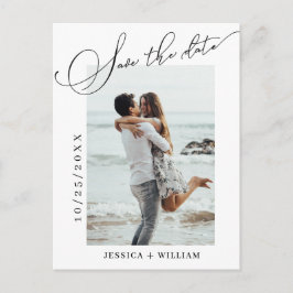 Eenvoudig Elegant Wedding sparen de Foto van de Da Briefkaart