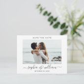 Eenvoudig Elegant Wedding sparen de Foto van de Da Briefkaart (Staand voorkant)