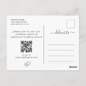 Eenvoudig Elegant Wedding sparen de Foto van de Da Briefkaart (Achterkant)