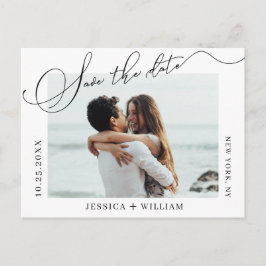 Eenvoudig Elegant Wedding sparen de Foto van de Da Briefkaart