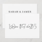 Eenvoudig Elegant Wedding sparen de Uitnodiging va (Voorkant / Achterkant)