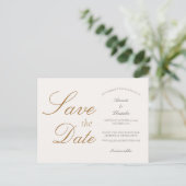 Eenvoudig Elegant Wedding sparen het Briefkaart va (Staand voorkant)