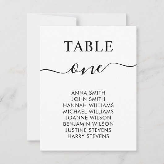 Eenvoudig Elegant Wedding Table Number (Zitplaatje (Voorkant)