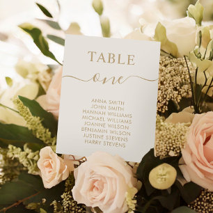 Eenvoudig Elegant Wedding Table Number (Zitplaatje