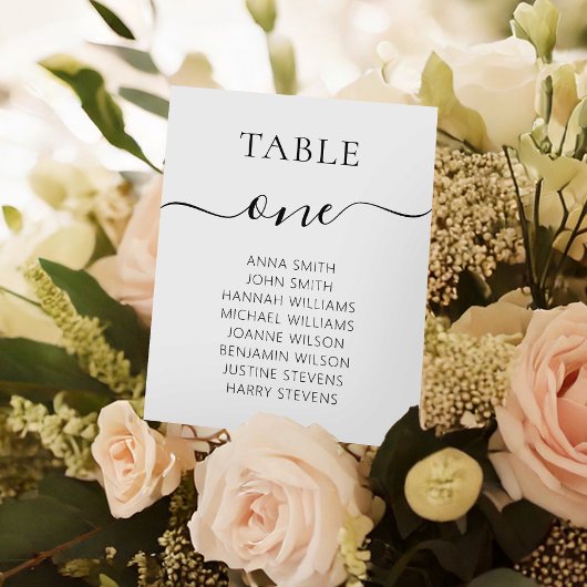 Eenvoudig Elegant Wedding Table Number (Zitplaatje