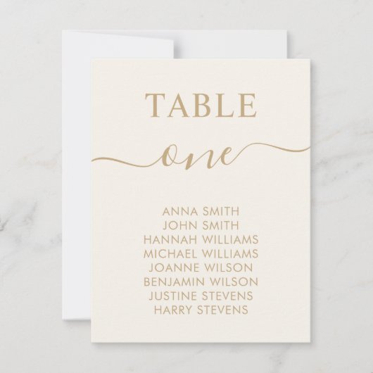 Eenvoudig Elegant Wedding Table Number (Zitplaatje (Voorkant)