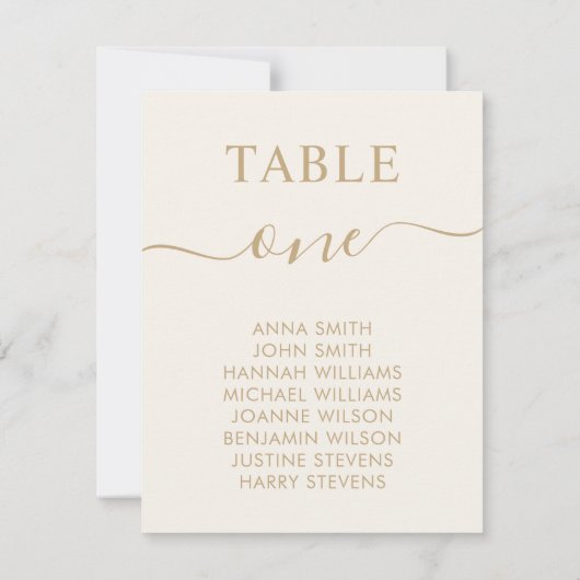 Eenvoudig Elegant Wedding Table Number (Zitplaatje (Achterkant)