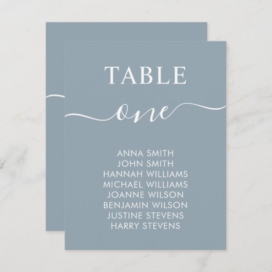 Eenvoudig Elegant Wedding Table Number (Zitplaatje (Voorkant / Achterkant)