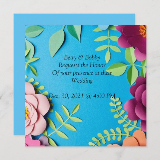 Eenvoudig Elegant Wedding Uitnodiging (Voorkant / Achterkant)