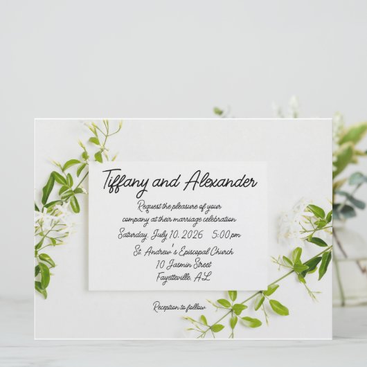 Eenvoudig Elegant Wedding Uitnodiging (Staand voorkant)