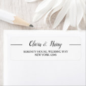 Eenvoudig Elegant Weduwadreslabel Etiket (Insitu)