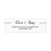 Eenvoudig Elegant Weduwadreslabel Etiket (Voorkant)