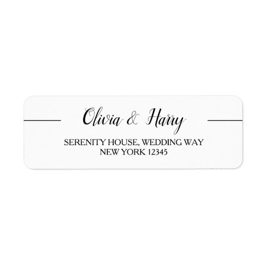Eenvoudig Elegant Weduwadreslabel Etiket (Voorkant)