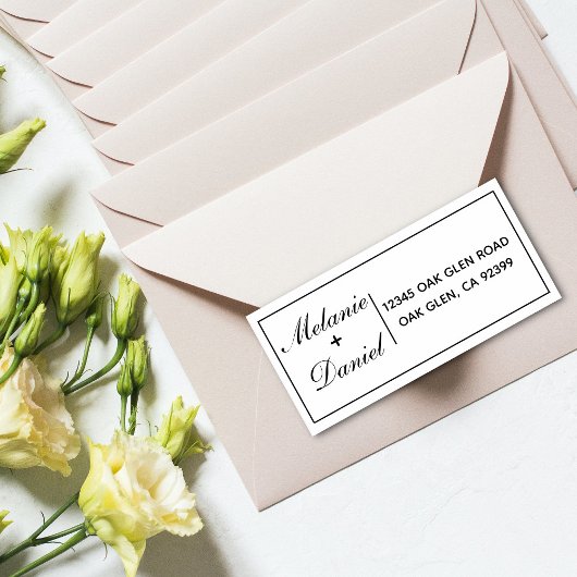 Eenvoudig elegant Weduwkeeradres Rubberstempel