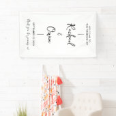 Eenvoudig elegant welkom op onze bruiloft spandoek (Insitu)