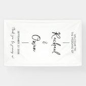 Eenvoudig elegant welkom op onze bruiloft spandoek (Horizontaal)