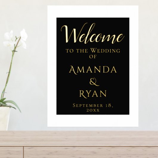 Eenvoudig elegant welkomstscript bruiloft Gold Folie Afdrukken (Insitu (Entree Tafel))