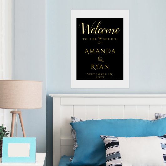 Eenvoudig elegant welkomstscript bruiloft Gold Folie Afdrukken (Insitu (Slaapkamer))