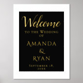 Eenvoudig elegant welkomstscript bruiloft Gold Folie Afdrukken (Voorkant)