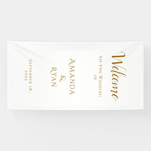Eenvoudig elegant welkomstscript huwelijk spandoek (Horizontaal)