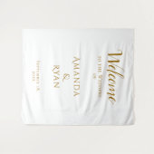 Eenvoudig Elegant Welkomstscript Trouwachtergrond Wandkleed (Voorkant (horizontaal))