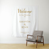 Eenvoudig Elegant Welkomstscript Trouwachtergrond Wandkleed (In situ)