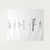 Eenvoudig Elegant Welkomstscript Trouwachtergrond Wandkleed (Voorkant (horizontaal))
