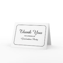 Eenvoudig Elegant White Afstuderen Dank u