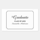 Eenvoudig Elegant White Afstuderen Stickers (Voorkant)