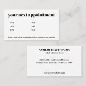 Eenvoudig elegant White Black Bold Beauty Visitekaartje (Voorkant / Achterkant)