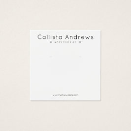 Eenvoudig Elegant White Black Hearts Oorspronkelij Vierkante Visitekaartjes