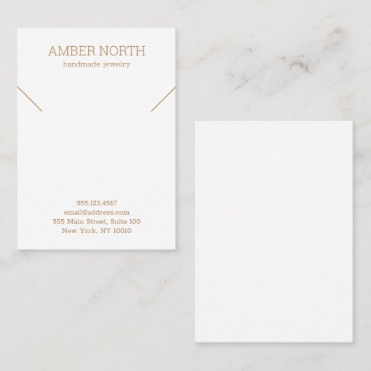 Eenvoudig Elegant White Bracelet Ketting Visitekaartje (Voorkant / Achterkant)