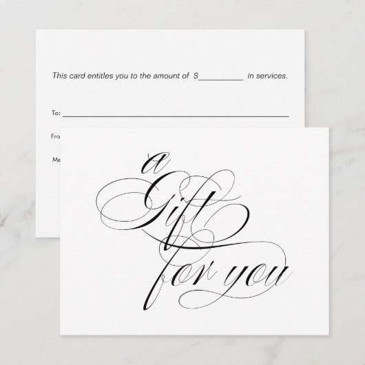 Eenvoudig Elegant White Calligraphy Cadeat (Voorkant / Achterkant)