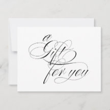Eenvoudig Elegant White Calligraphy Cadeat