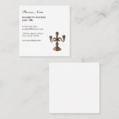 Eenvoudig Elegant White Copper Antiek Candelabra Vierkante Visitekaartje (Voorkant / Achterkant)