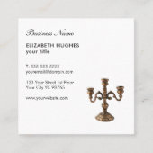 Eenvoudig Elegant White Copper Antiek Candelabra Vierkante Visitekaartje (Voorkant)