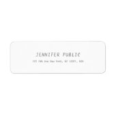 Eenvoudig Elegant White Cute Sjabloon Moderne Scri Etiket (Voorkant)