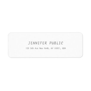 Eenvoudig Elegant White Cute Sjabloon Moderne Scri Etiket