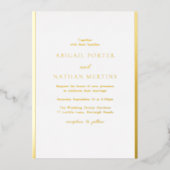 Eenvoudig Elegant White en Gold Wedding Folie Uitnodiging (Voorkant)
