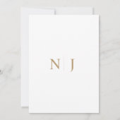 Eenvoudig Elegant White en Gold Wedding Kaart (Achterkant)