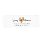 Eenvoudig Elegant White Faux Gold Heart Weddenscha Etiket (Voorkant)